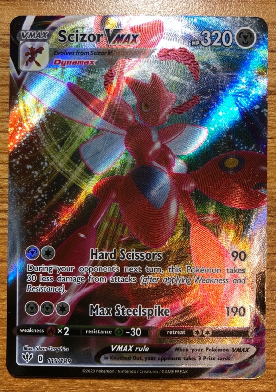 SCIZOR VMAX - FULL ART - DARKNESS ABLAZE - (119/189) - NEAR MINT/MINT