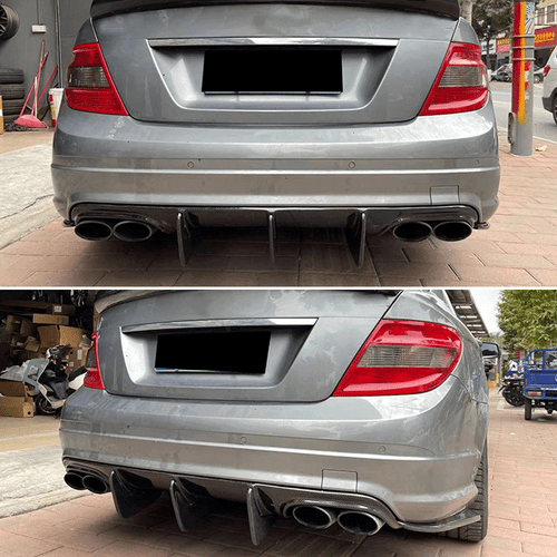 Difusor de carbono difusor trasero parachoques alerón para Mercedes W204 C63 AMG 09-11 - Imagen 3 de 13