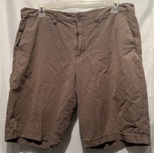 Quicksilver Waterman Collection Shorts Mens 38 Brown Cotton Pockets Plaid Chino