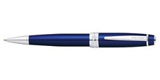 SALE CROSS BAILEY BLUE LACQUER BALLPOINT PEN CHROME TRIM AT0452-12