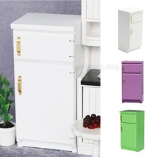 Dollhouse Refrigerator 1:12 Kitchen Accessories White Purple Green Fridge