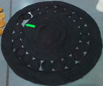 BLACK 5'-0'' x 5'-0'' Broken Thread Rug, Reduced Price 1172766647 NF364D-5R