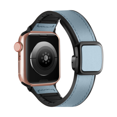 Magnetic Buckle Leather Band for Apple Watch 11 10 9 8 7 6 5 SE 44/45/42/46/49mm