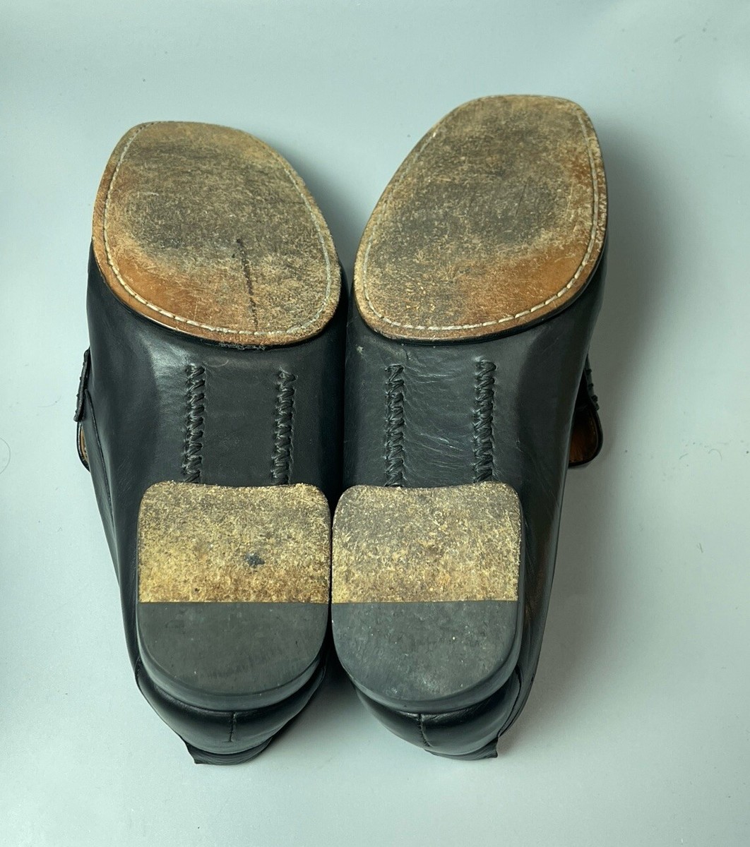 MEZLAN Roth Black Perforated Leather Loafers Shoes US Size 9  display picture 3