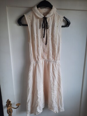 H&M Divided Damen Kleid Beige Creme Cottage Core Gr. 36