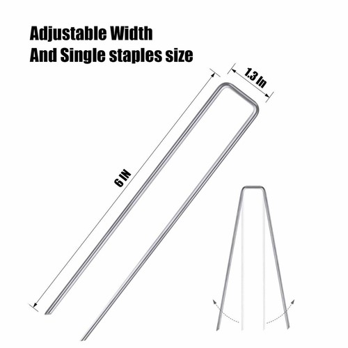 1000PK 11 Gauge Galvanized Landscape Staples 6" Heavy Duty - Picture 9 of 11