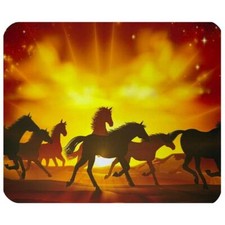 Sunset Horses Thick Mouse Pad Mat Desk Accessory Office Decor
