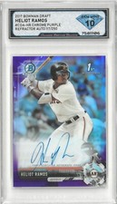 2017 Bowman Draft Chrome HELIOT RAMOS 1st Purple Auto /250  💎 DSG 10 Gem Mint