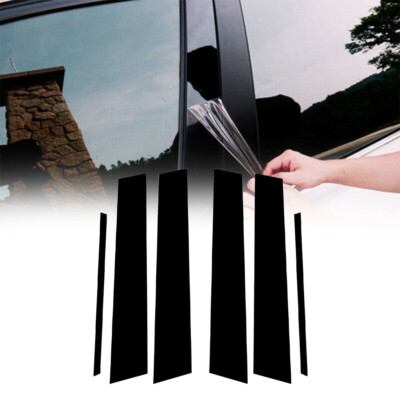 6pcs gloss Window Door Black Pillar Post Trim Cover For TOYOTA CAMRY 2012- 2017