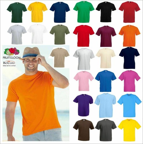 maglietta set 5 t-shirt maniche corte uomo fruit of the loom tutti colori  tshirt | eBay