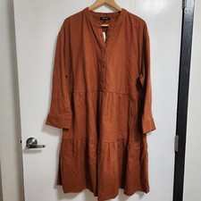 madewell flannel tiered mini dress warm nutmeg size 1X