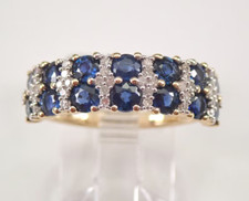 2Ct Round Cut Lab Created Blue Sapphire Wedding Band Ring 14K Yellow Gold Plated