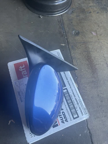 OEM BMW E32 335i Drivers Mirror Montego Blue Metallic