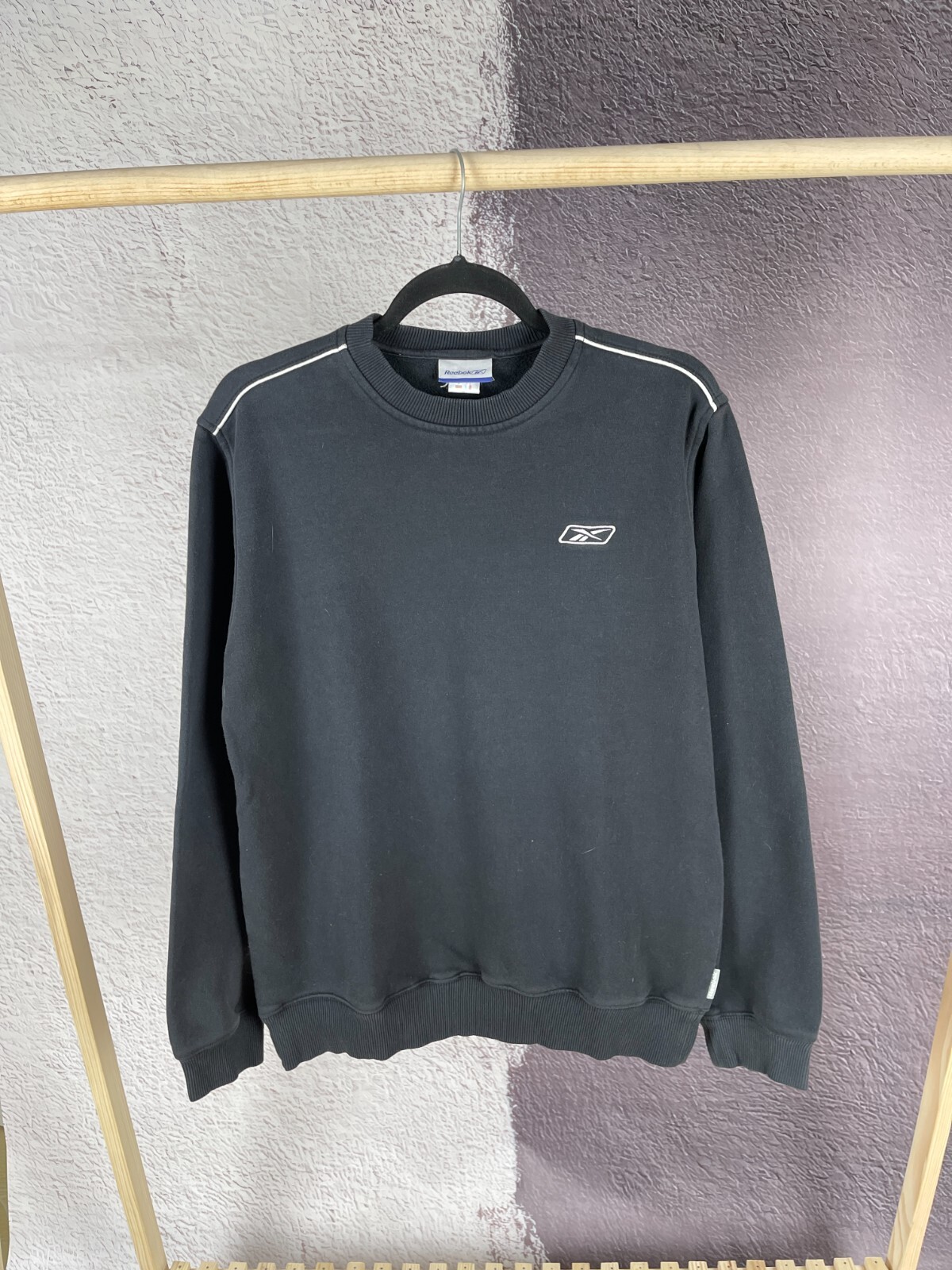 Reebok vintage black basic small logo sweatshirt - image 1