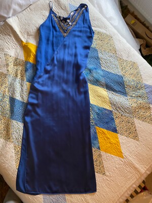 Laura Biagiotti - BeautifulBlue Silk Satin Party/Gala Dress - Italian s44, UK 12