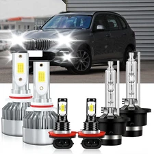 For BMW X5 2002-2004 LED HID Headlight Bulbs High Low Beam Fog Light Kit 6000K