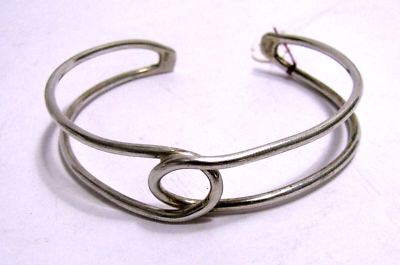 Vintage Cuff Bracelet Sterling Silver Wire Wrap