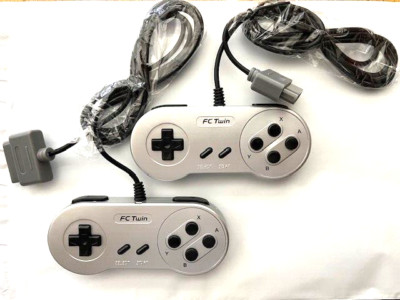 2 New Super Nintendo SNES System Console Replacement Controller Silver 6FT