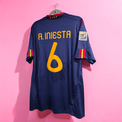 SPAIN AWAY - World Cup 2010 - Football Soccer - INIESTA 6 - 2XL