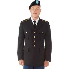 MEN S MILITARY BLACK COAT JACKET SERVICE DRESS UNIFORM NEW US ARMY