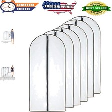 Luxury Clear Hanging Garment Bags Set for Suits  Coats - Space-Saving Size