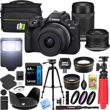 Canon EOS R50 Mirrorless Camera 2 Lens Kit 18-45mm + 55-210mm + Premier Bundle
