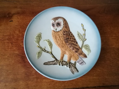 Goebel Keramik Wandteller Wandbild Wildlife Third Edition No3 Barn owl Eule 19cm