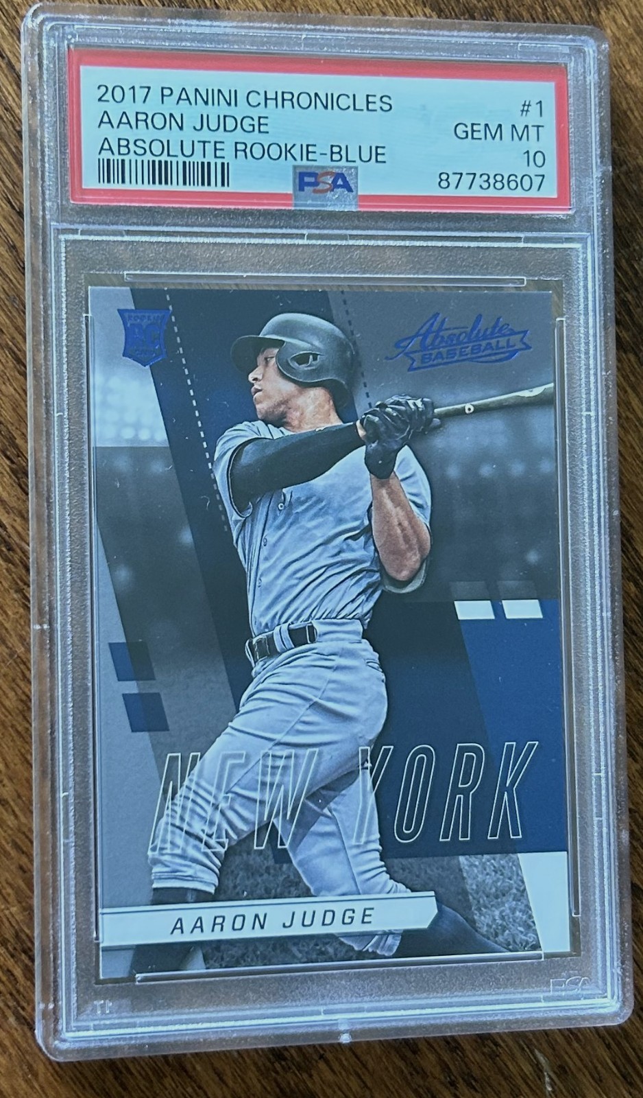 2017 Absolute Blue Aaron Judge Rookie #1 PSA 10 Gem Mint New York Yankees view 1
