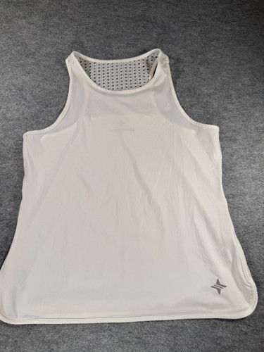 Tuckernuck Womens Small White Athletic Tank Top Lattice Back Golf Tennis