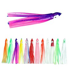 50Pcs Octopus Squid Skirt Soft Lures Bait Hoochies Saltwater Fishing Lure Part