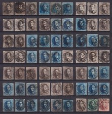 Belgium 1849/1861 - Nice lot of 63 Used classic stamps......................A984