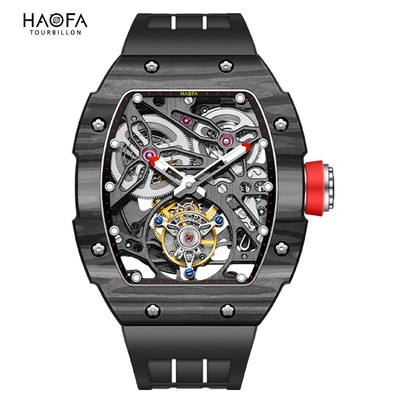 Haofa automatic tourbillon flying uhr für männer luxus carbon fiber watch 1901-1