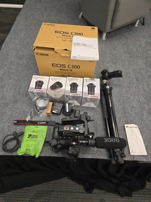 Canon EOS C300 Mark III Bundle w/ Rokinon Lenses and Tripod- Excellent Condition
