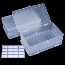 Plastic Storage Personal Box for Nail, 2 Pack Double-Layer Nail Implement