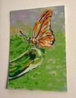 ACEO Original • Butterfly on Flower Series• Painting 2 of 3 OOAK Mini Art signed — photo 2