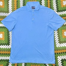Johnnie-O Polo Shirt Mens L Blue Hangin Out Short Sleeve Stretch Piqu  Cotton