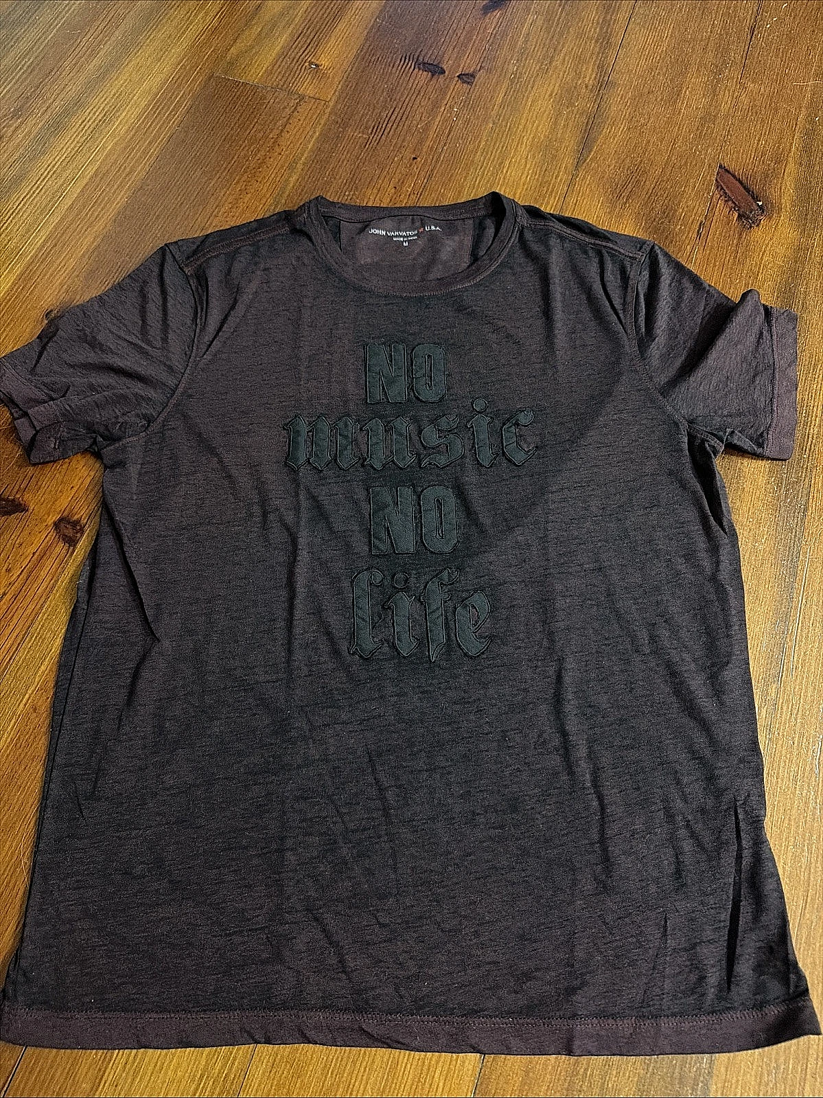 John Varvatos Usa Shirt Men Medium No Music No Life Graphic Tee