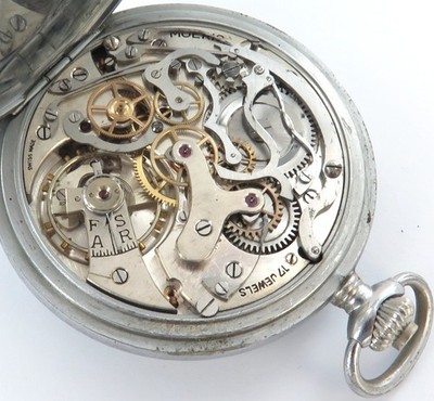 RARE Moeris Chronograph QLD Railway Employee Pocket Watch. #QR 11389