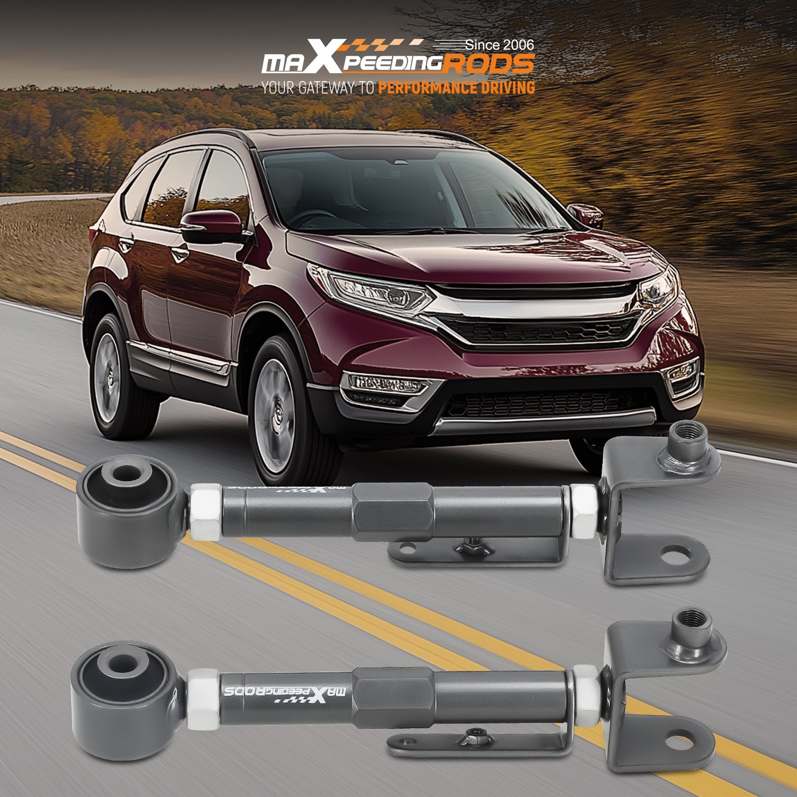 2Pc Adjustable Rear Upper Camber Control Arms Kit for Honda CRV CR-V 2002-2006