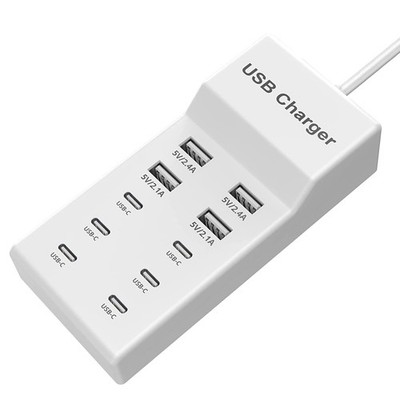 Multi USB C Desktop Charger 10 Ports Fast Charging Station for Multiple Devices