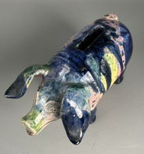 Keramik Sparschwein; Handgefertigt Handgemalt; L20cm, B11cm, H12cm