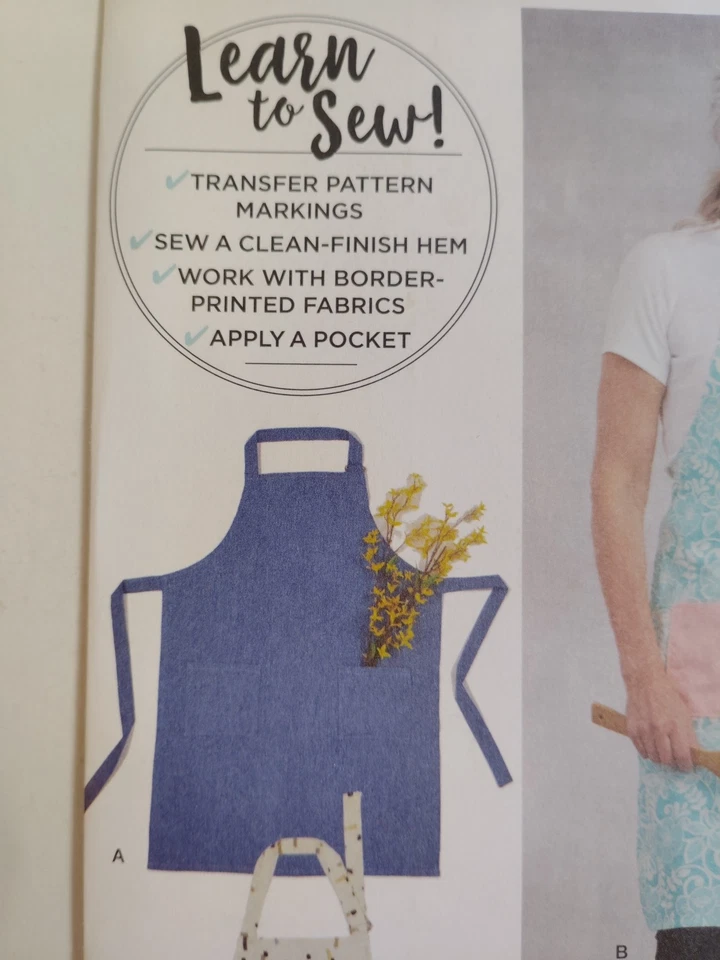 Simplicity 8826 Apron Matching Sewing Craft Pattern Adults Childs Learn To Sew - Image 2 of 4