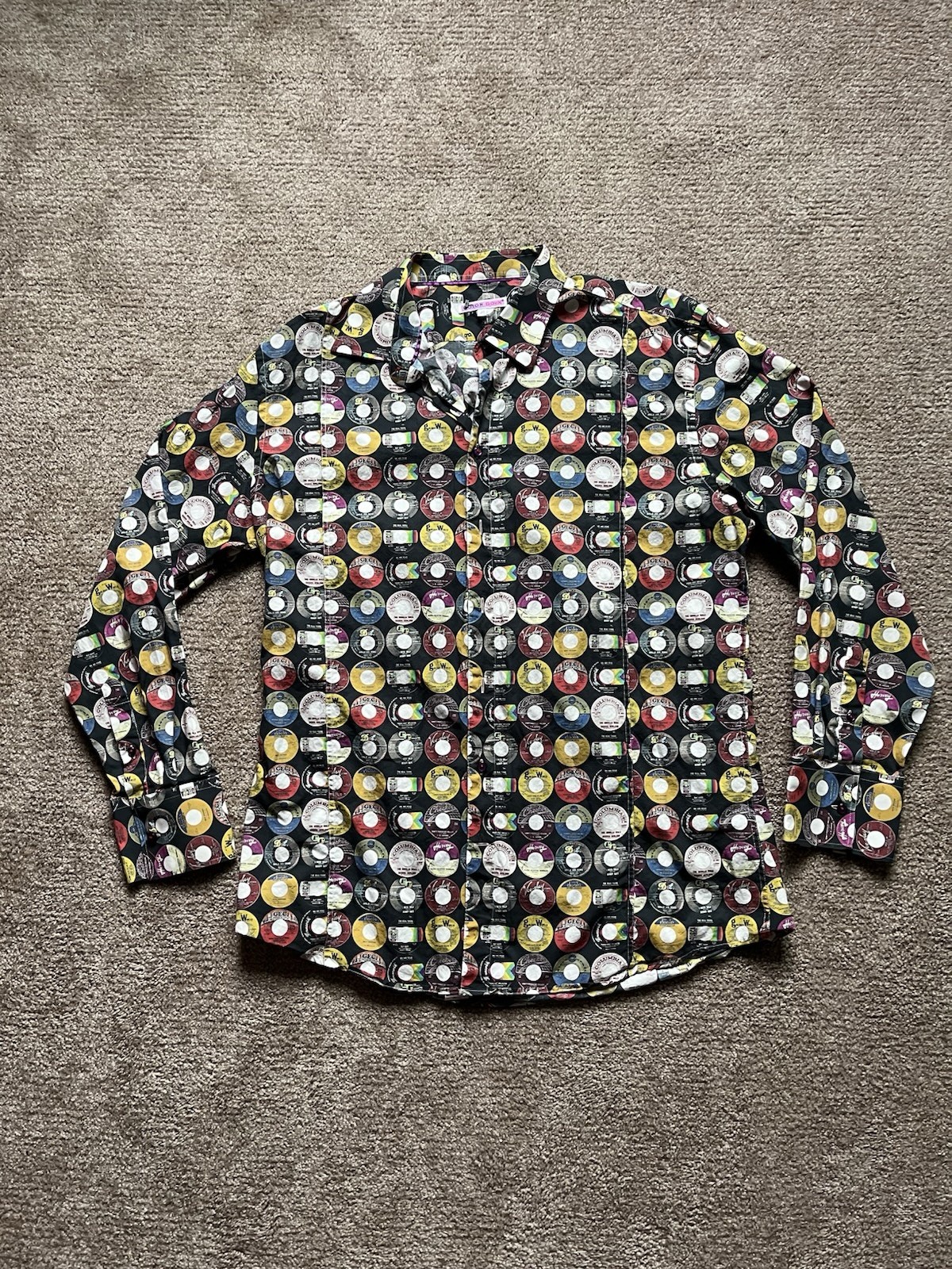 Vintage Coton Doux Vinyl Record All Over Print Shirt
