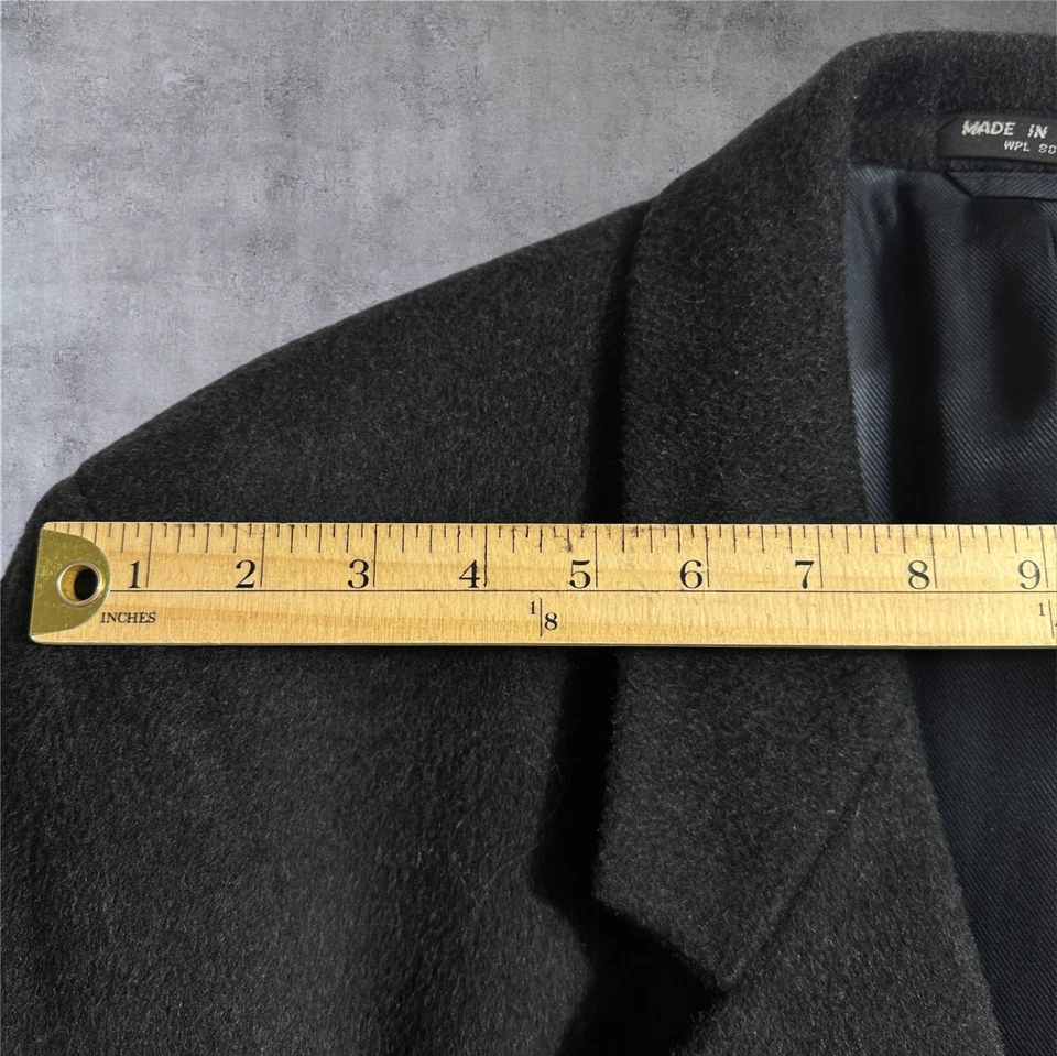ALFANI Vintage Double Breasted Mens Overcoat 44L WOOL/CASHMERE TopCoat Gray - Image 3 of 4
