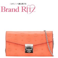 Y1126 MCM Long Wallet Chain Wallet Long Wallet AB Rank Visetos Pink Silver