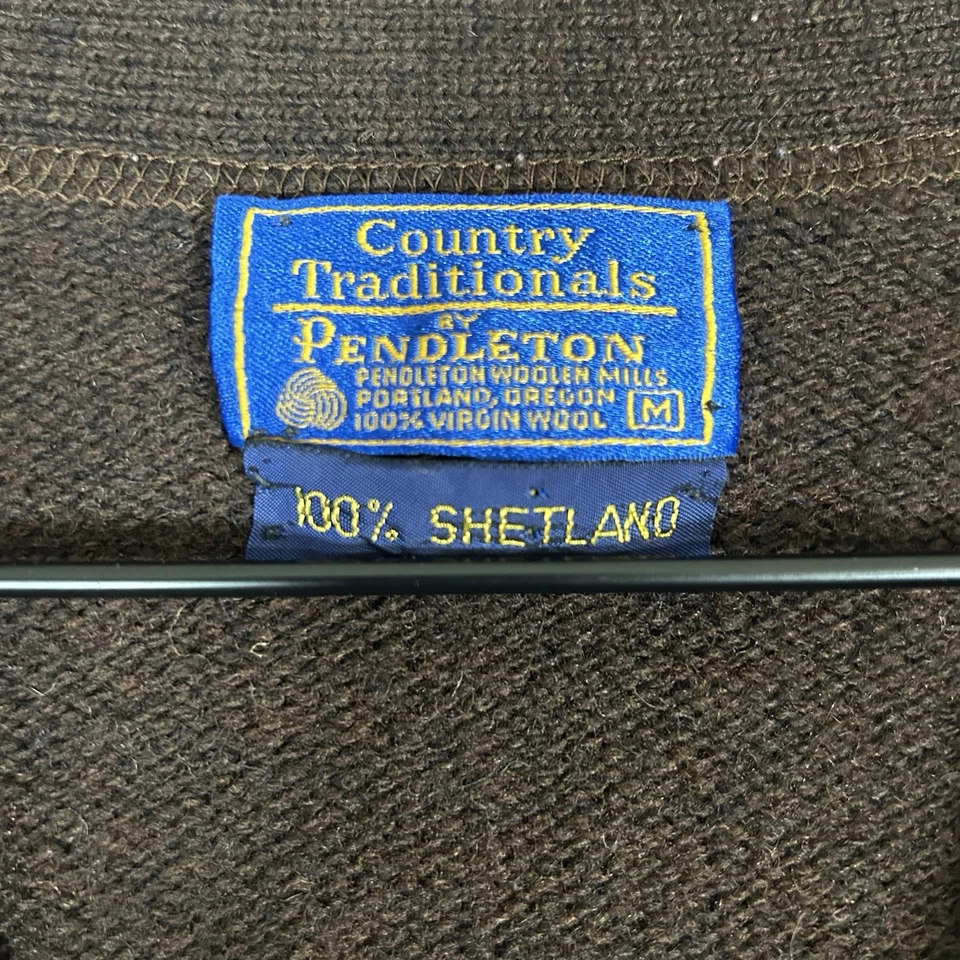 Vintage Pendleton Country Traditions Medium Brown Shetland Wool Grandpa Cardigan - Image 2 of 4