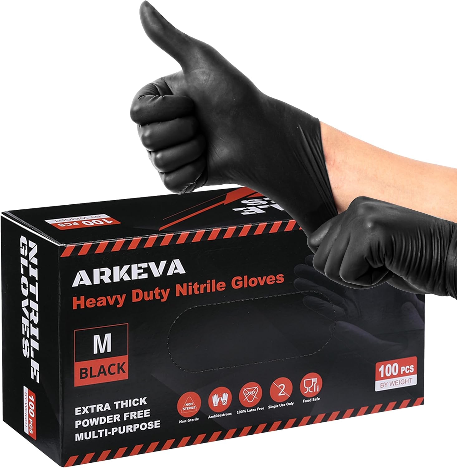 Black Nitrile Gloves Disposable 6 Mil Chemical Tear Resistant Latex Free