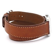 HERMES Cape Cod Double Tour CC1.710 1****** Silver Brown Men's Wrist Watch 5