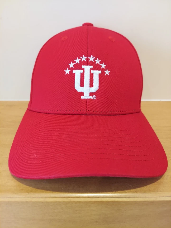 ADIDAS INDIANA HOOSIERS OSFA GANCHO Y BUCLE SOMBRERO GORRA CARMESÍ 100% ALGODÓN Foto 3 de 4