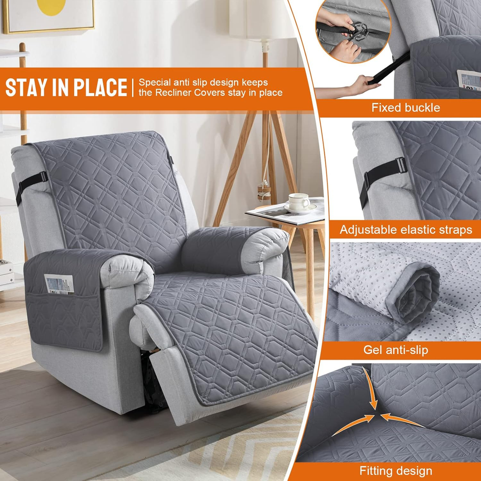 VANSOFY 100% Waterproof Recliner Chair Covers, Palestine